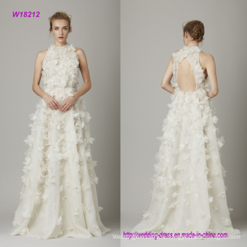 3D Цветочный аппликация линии свадебное платье